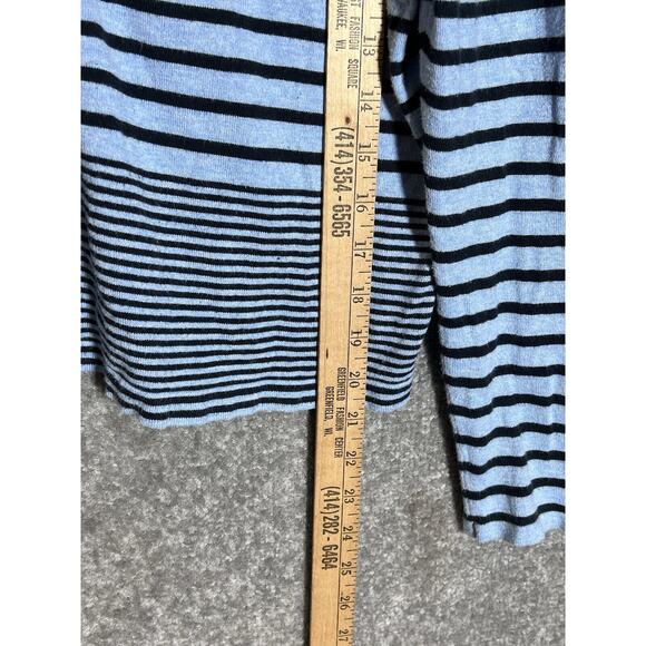 J Jill Cardigan Sweater Womens Size Large Petite Blue Striped Button Up - Picture 6 of 6